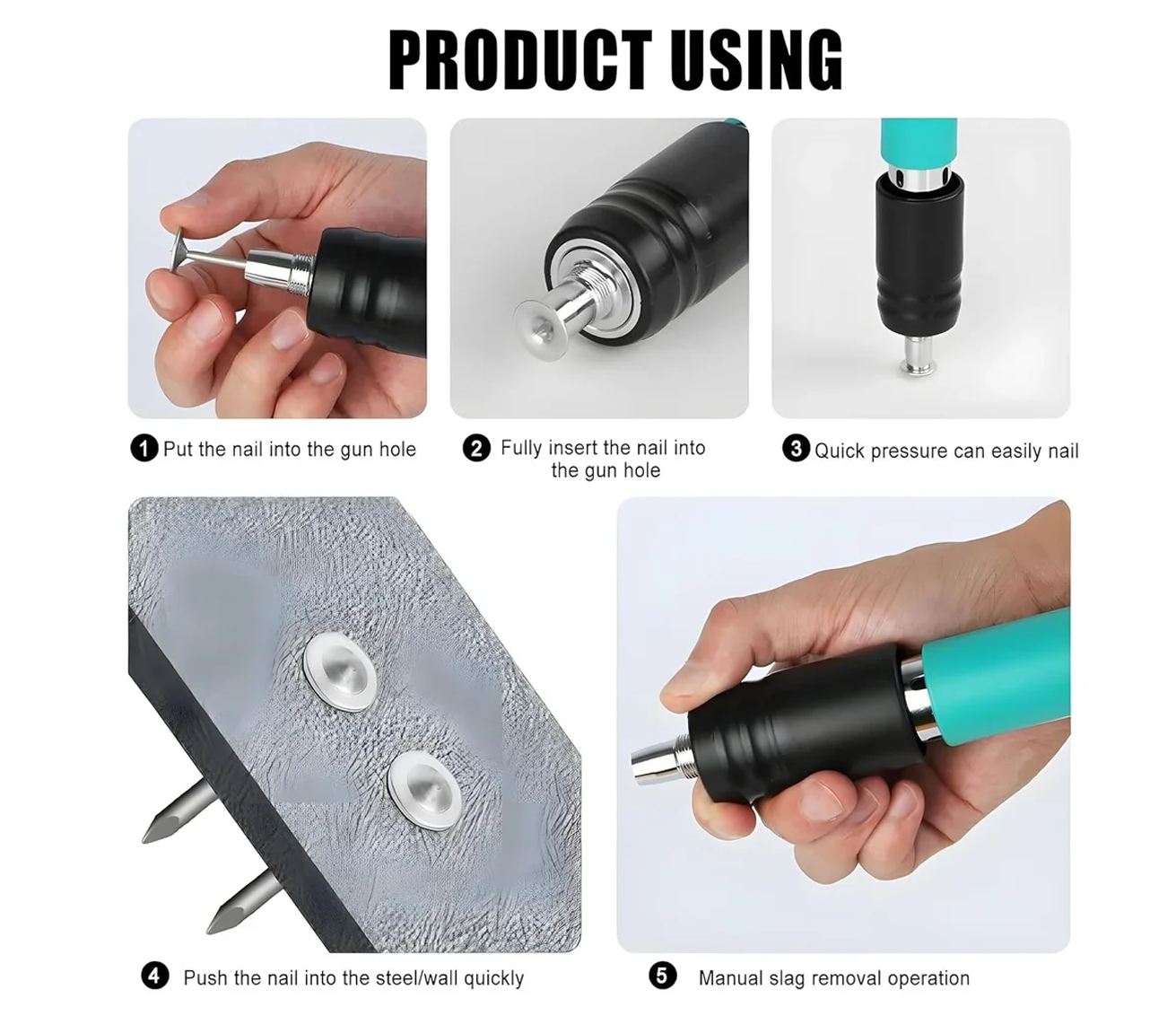 Mini Portable Ceiling Nail Gun – Low‑Noise Manual Fastening Tool