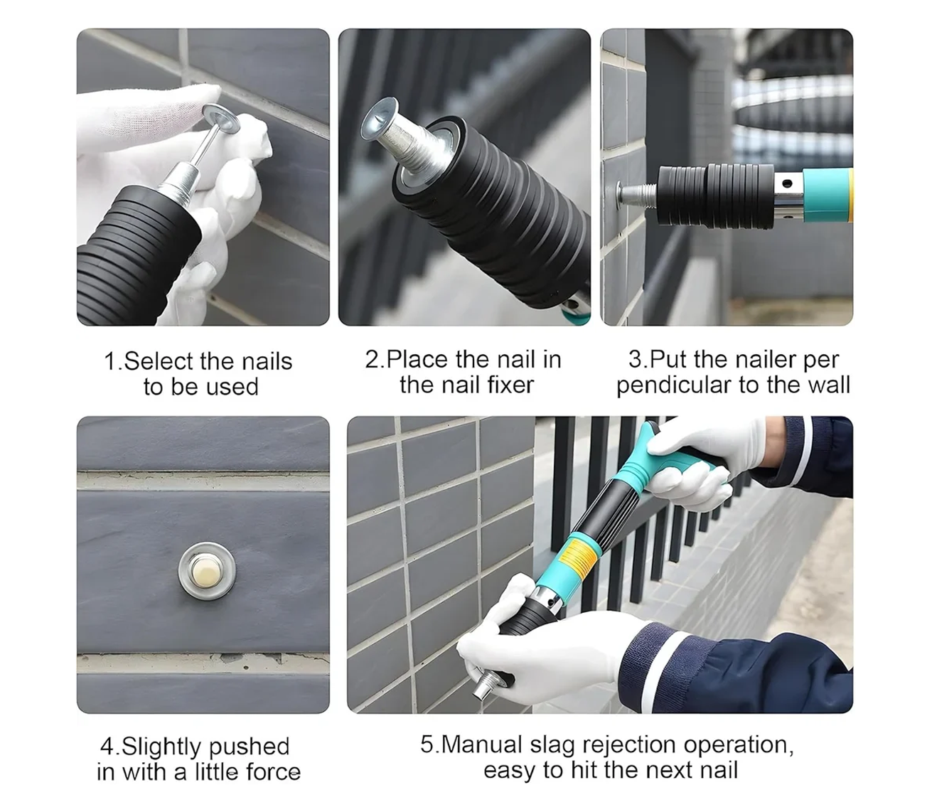 Mini Portable Ceiling Nail Gun – Low‑Noise Manual Fastening Tool