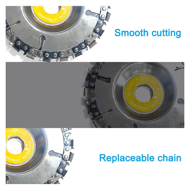 4 Inch 22 Tooth Angle Grinder Dedicated Chain Disc Woodwork Carving Chain Saw Disc