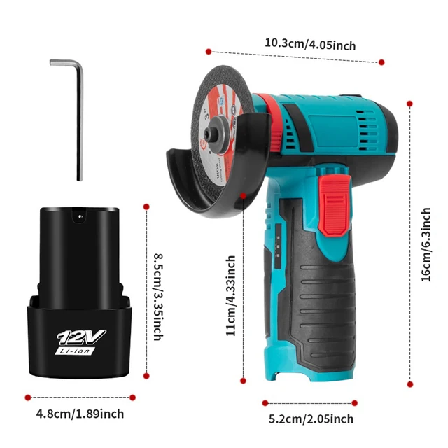12V 3 Inch Mini Angle Grinder 19500rpm Cordless Mini Angle Grinder