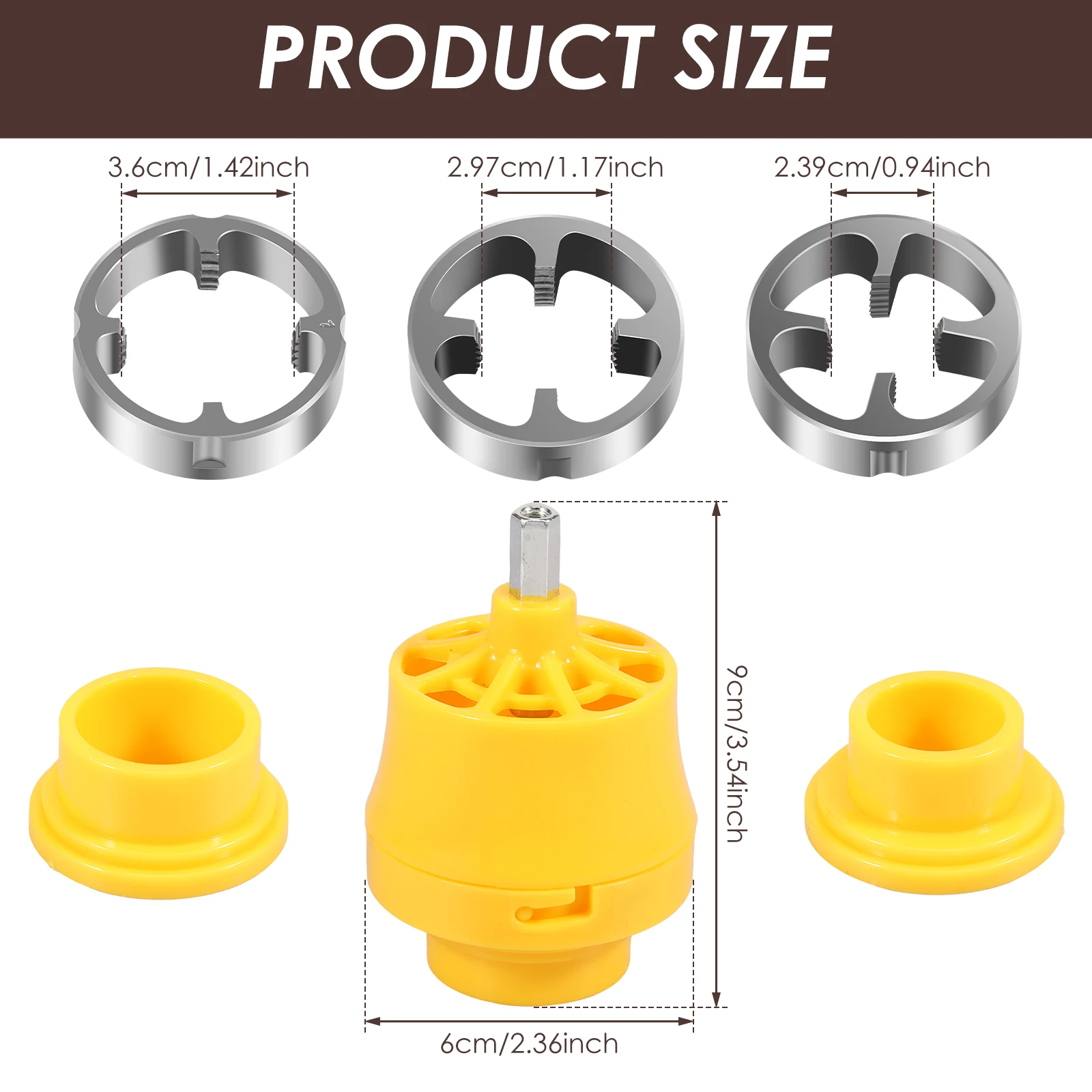 PVC Thread Maker Tool for Electric Drill Pipe Threader Kit with 3 Dies Multipurpose Pipe Threader Plumbing Tool Pipe Die Set