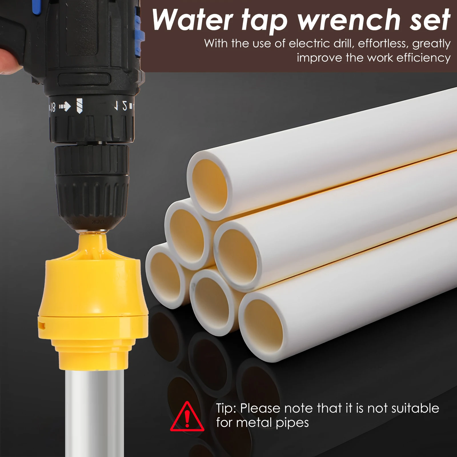 PVC Thread Maker Tool for Electric Drill Pipe Threader Kit with 3 Dies Multipurpose Pipe Threader Plumbing Tool Pipe Die Set