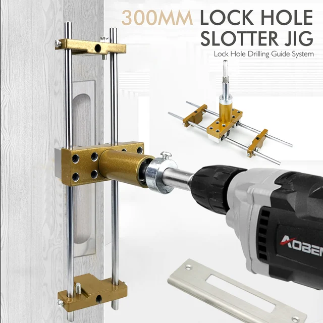 Door Lock Installation Attachment Kit | Lock Hole Saw Jig for Wooden Doors