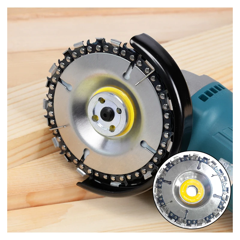 4 Inch 22 Tooth Angle Grinder Dedicated Chain Disc Woodwork Carving Chain Saw Disc