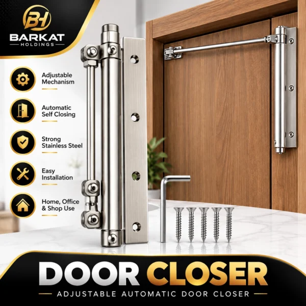Adjustable Automatic Door Closer Stainless Steel for Home Office and Shop